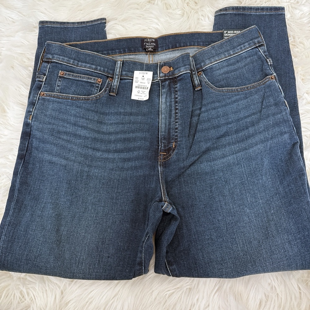 J. Crew mid rise skinny  Blue Jeans 33
